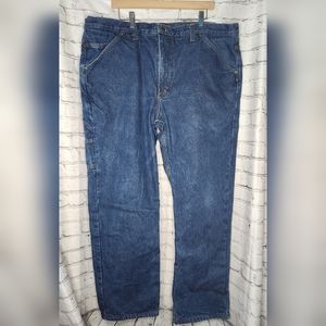 Diamond Gusset Flannel Lined Carpenter Jean Size 42x32‎
